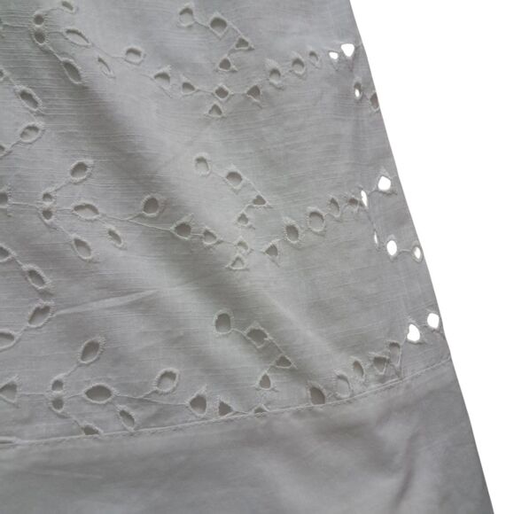 Talbots Skirt Womens XL White Midi Eyelet Ruffle Pull On Prairie Peasant Cottage - Picture 5 of 11